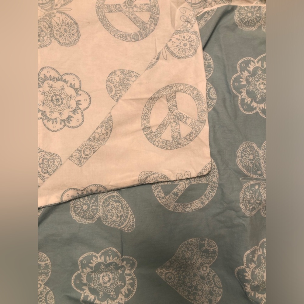 3 Piece Twin Duvet Cover IKEA Vanskaplig Light Blue with pillowcase Boho Love - Picture 3 of 10